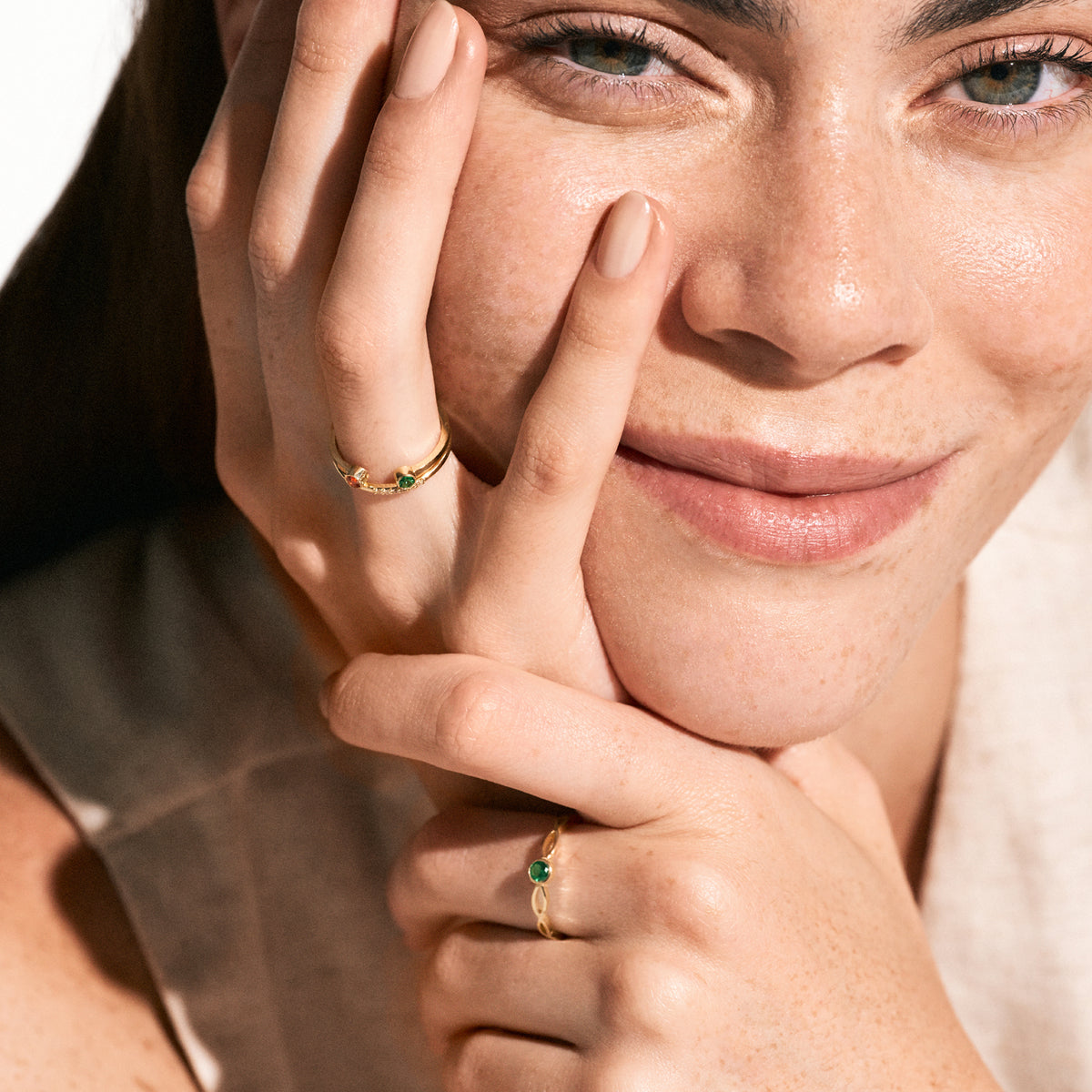 Personalized Dual Birthstone Open Ring