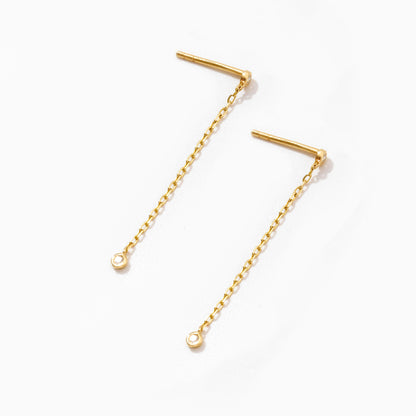 Diamonds by the Yard Drop Earrings in 14K Solid Gold