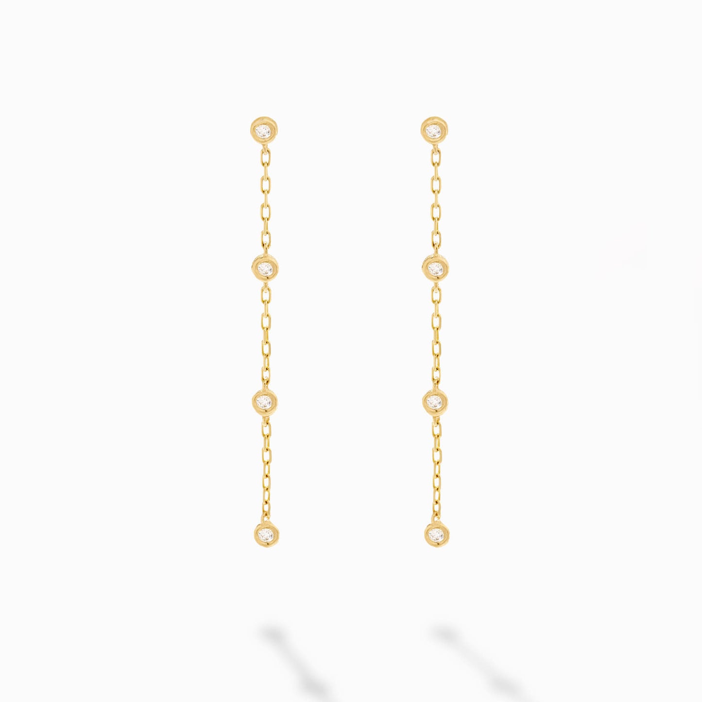 Diamonds by the Yard Drop Earrings in 14K Solid Gold