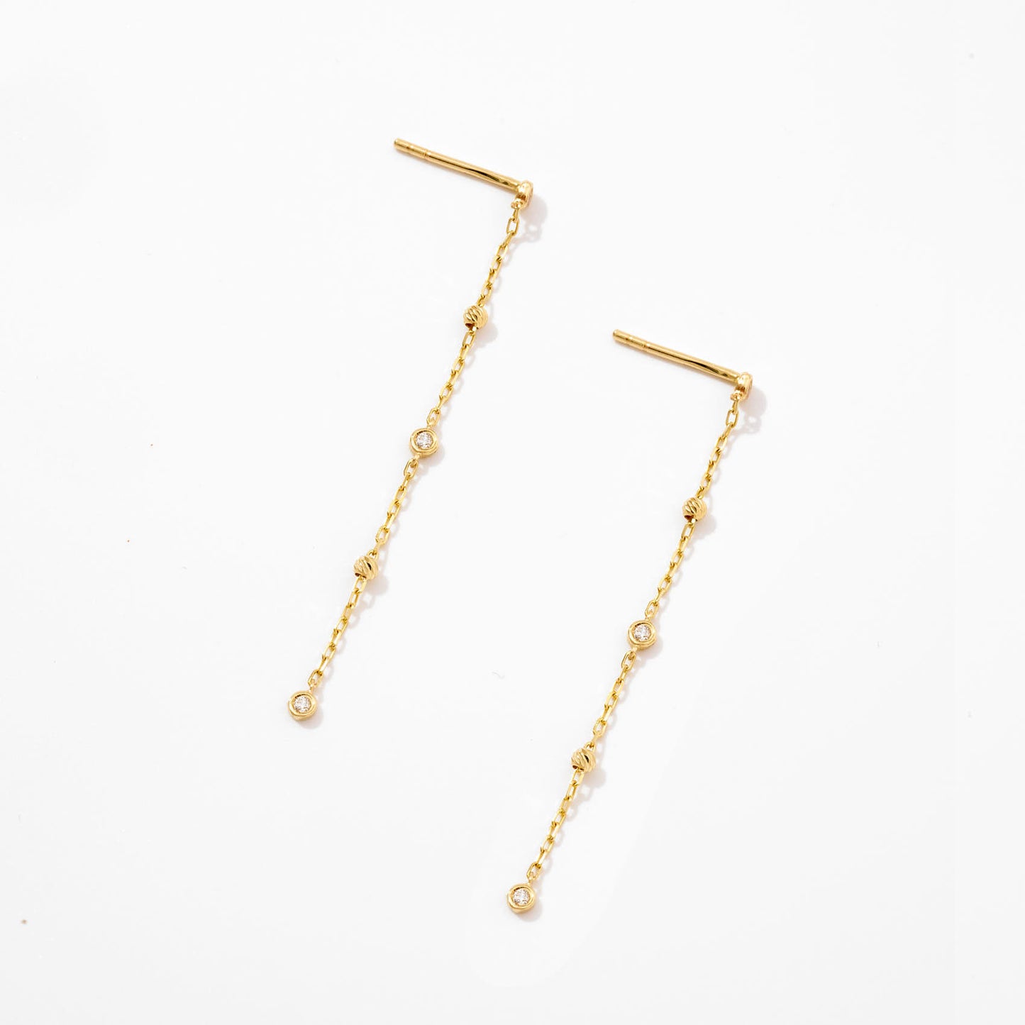 Pearls by the Yard Drop Earrings in 14K Solid Gold