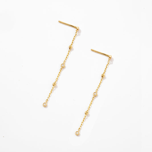 Pearls by the Yard Drop Earrings in 14K Solid Gold