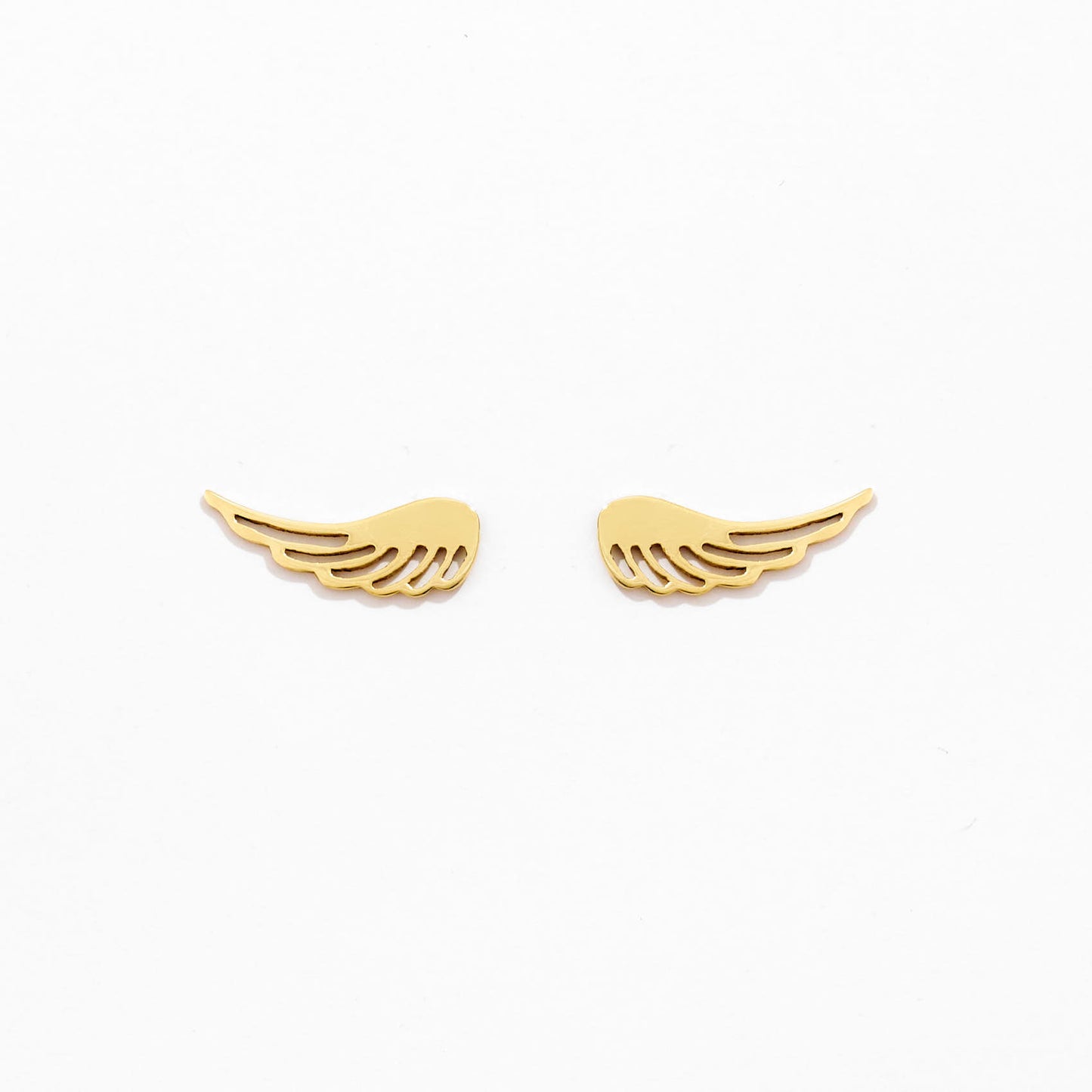 Angel Wing Stud Earrings in 14K Solid Gold