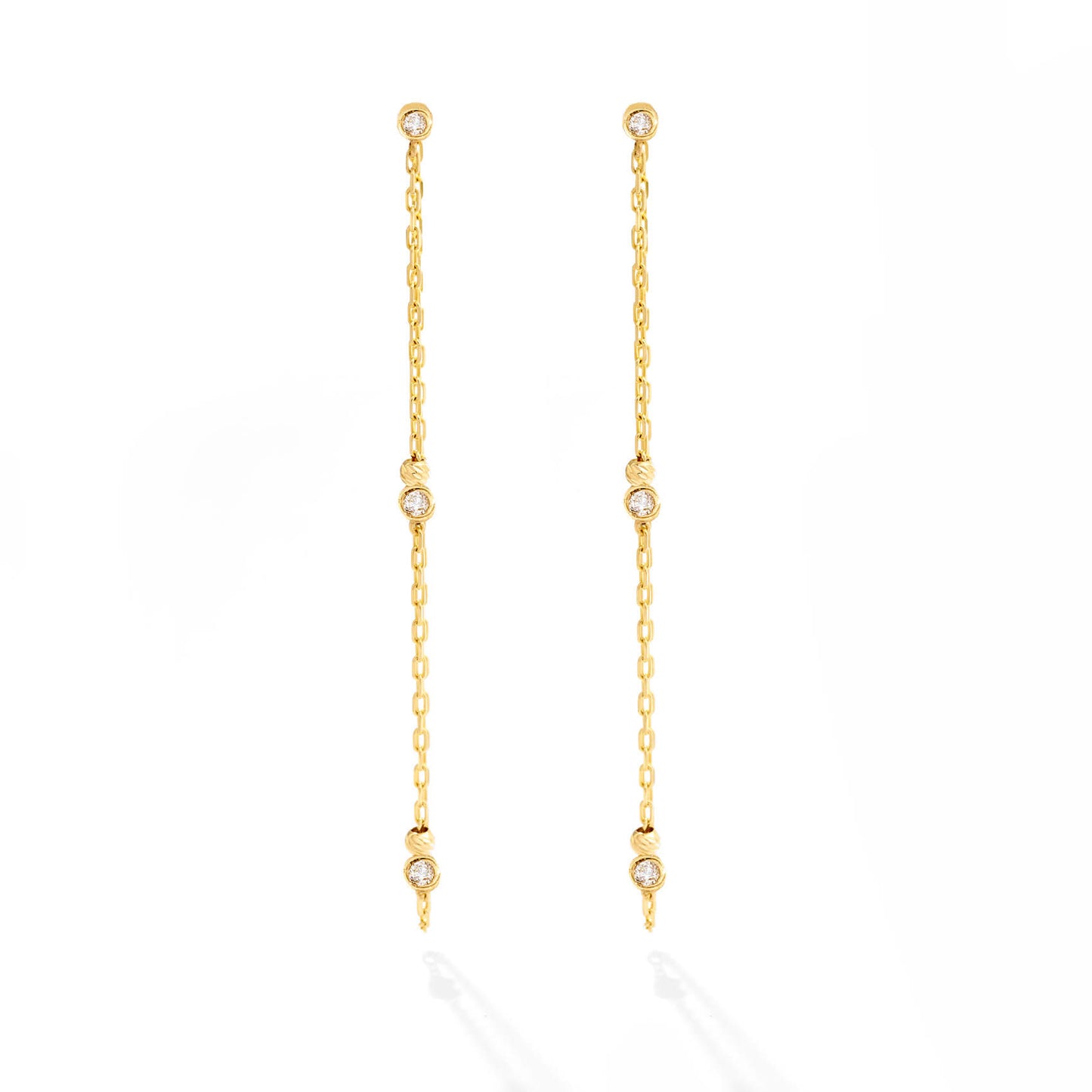 Diamonds by the Yard Drop Earrings in 14K Solid Gold