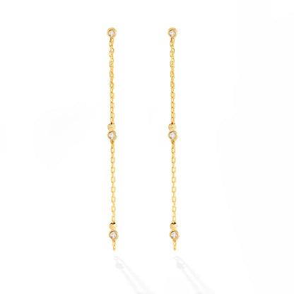 Diamonds by the Yard Drop Earrings in 14K Solid Gold