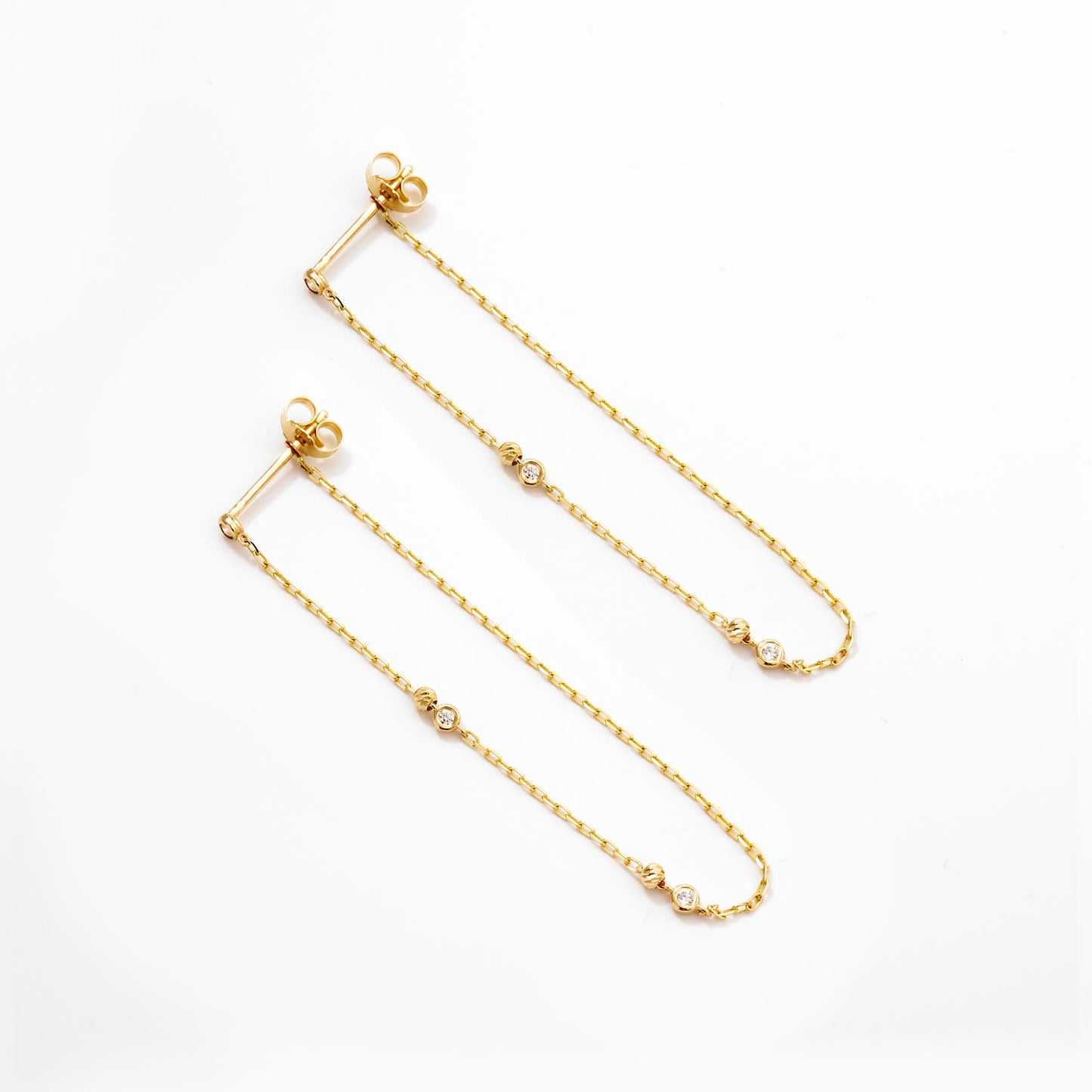 Diamonds by the Yard Drop Earrings in 14K Solid Gold