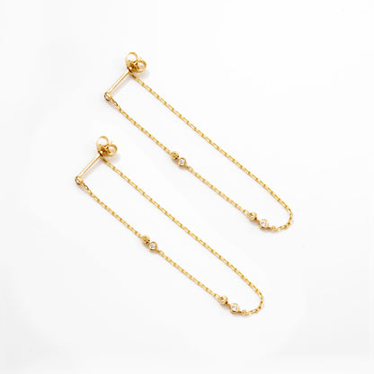 Diamonds by the Yard Drop Earrings in 14K Solid Gold