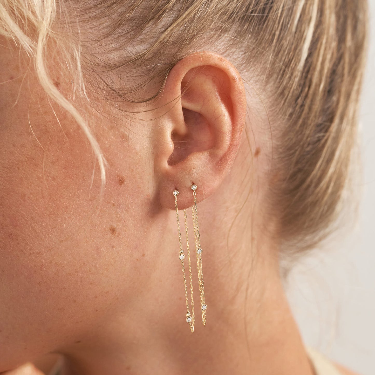 Diamonds by the Yard Drop Earrings in 14K Solid Gold