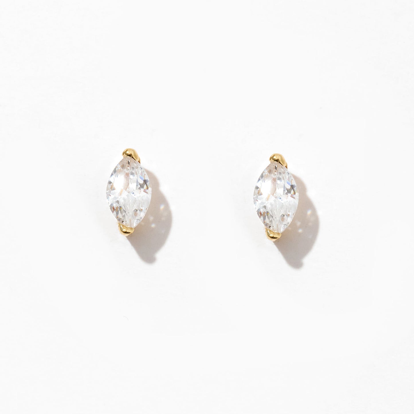 Marquise Birthstone Earrings in 14k Solid Gold