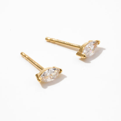 Marquise Birthstone Earrings in 14k Solid Gold