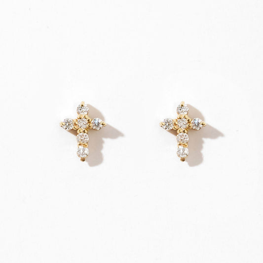 Diamond Cross Earrings