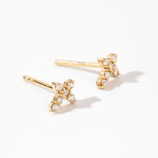 Diamond Cross Earrings