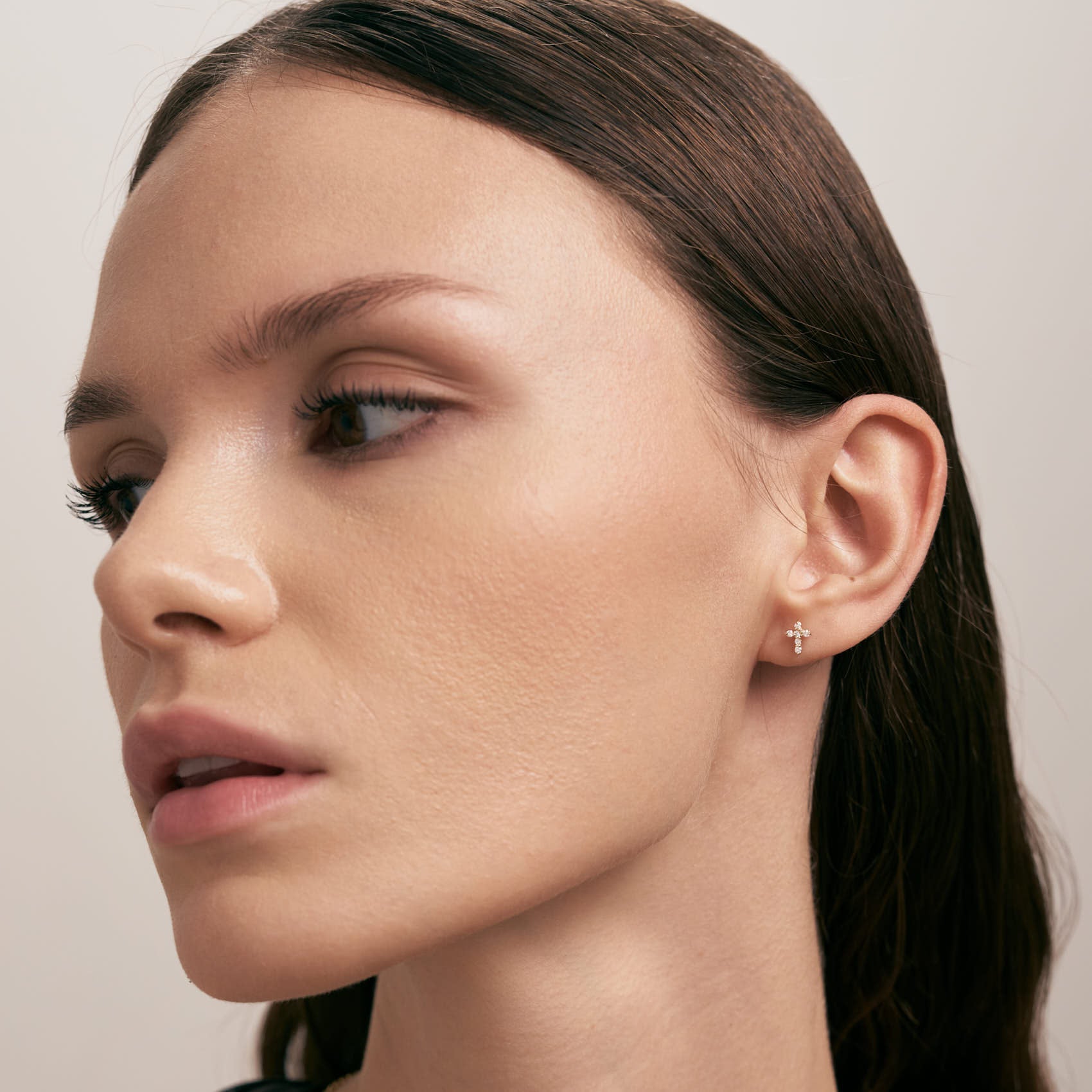 Diamond Cross Earrings