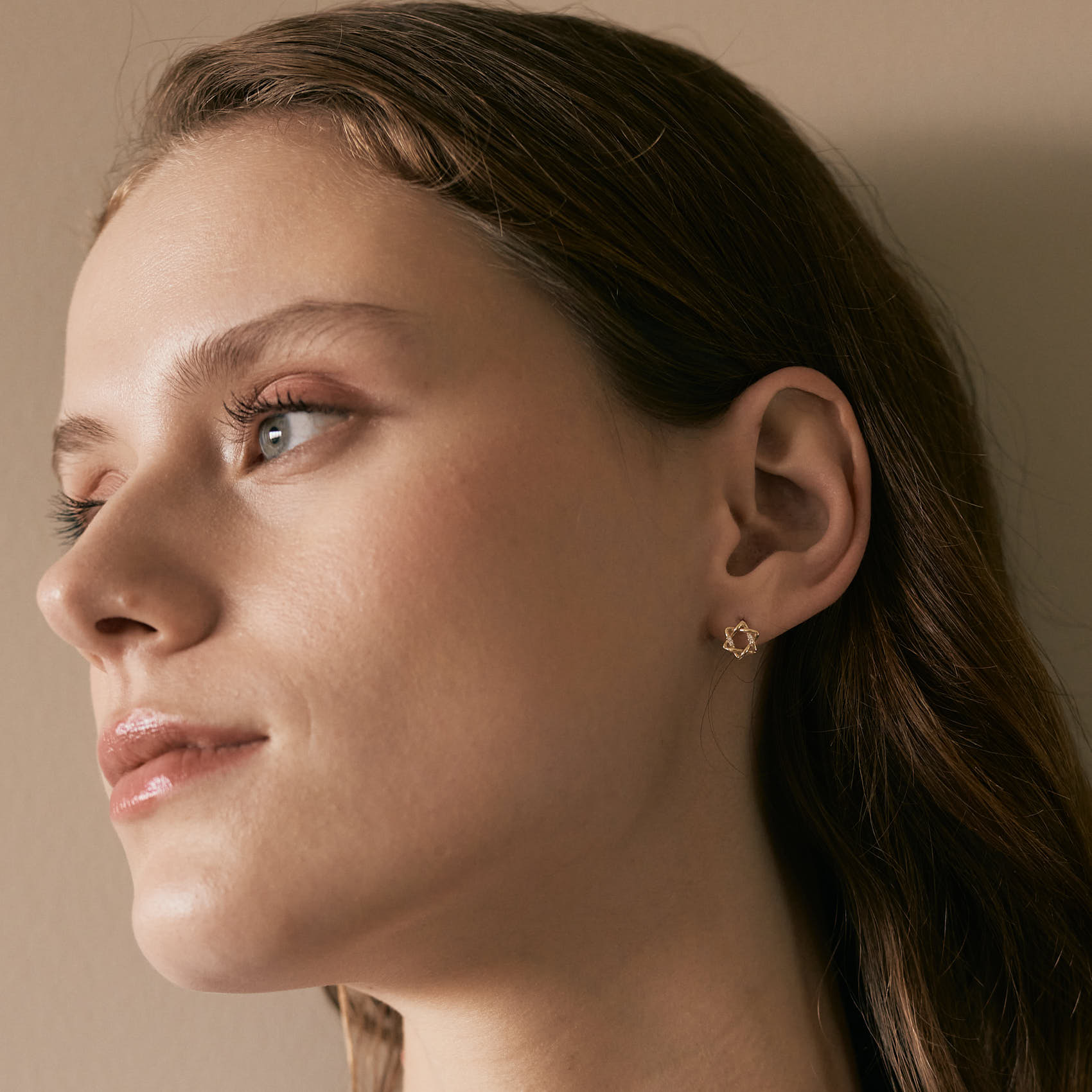 Diamond Star of David Earrings