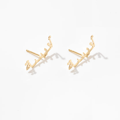 Personalized Arabic Name Earrings in 14k Solid Gold