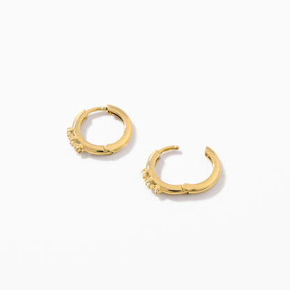 Dainty 3-Stone Hoop Earrings