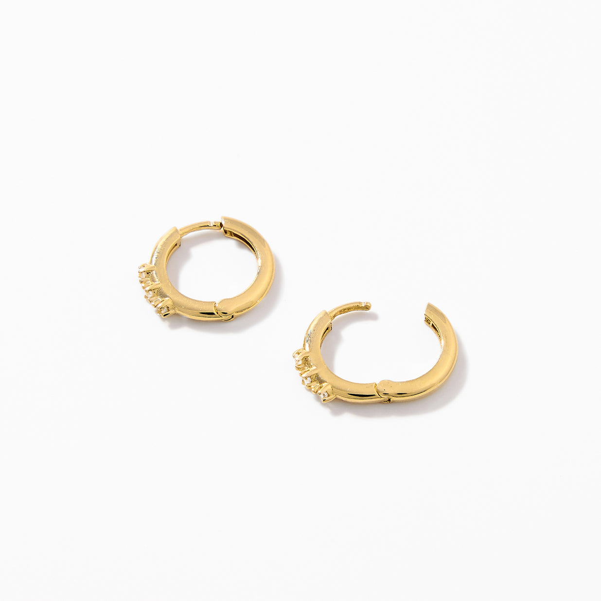 Dainty 3-Stone Hoop Earrings