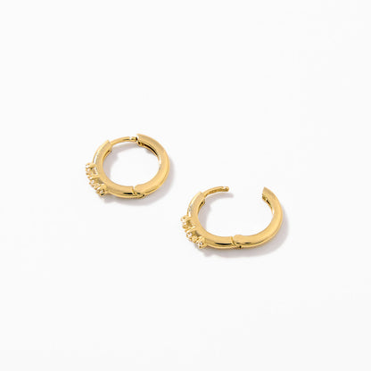 Dainty 3-Stone Hoop Earrings