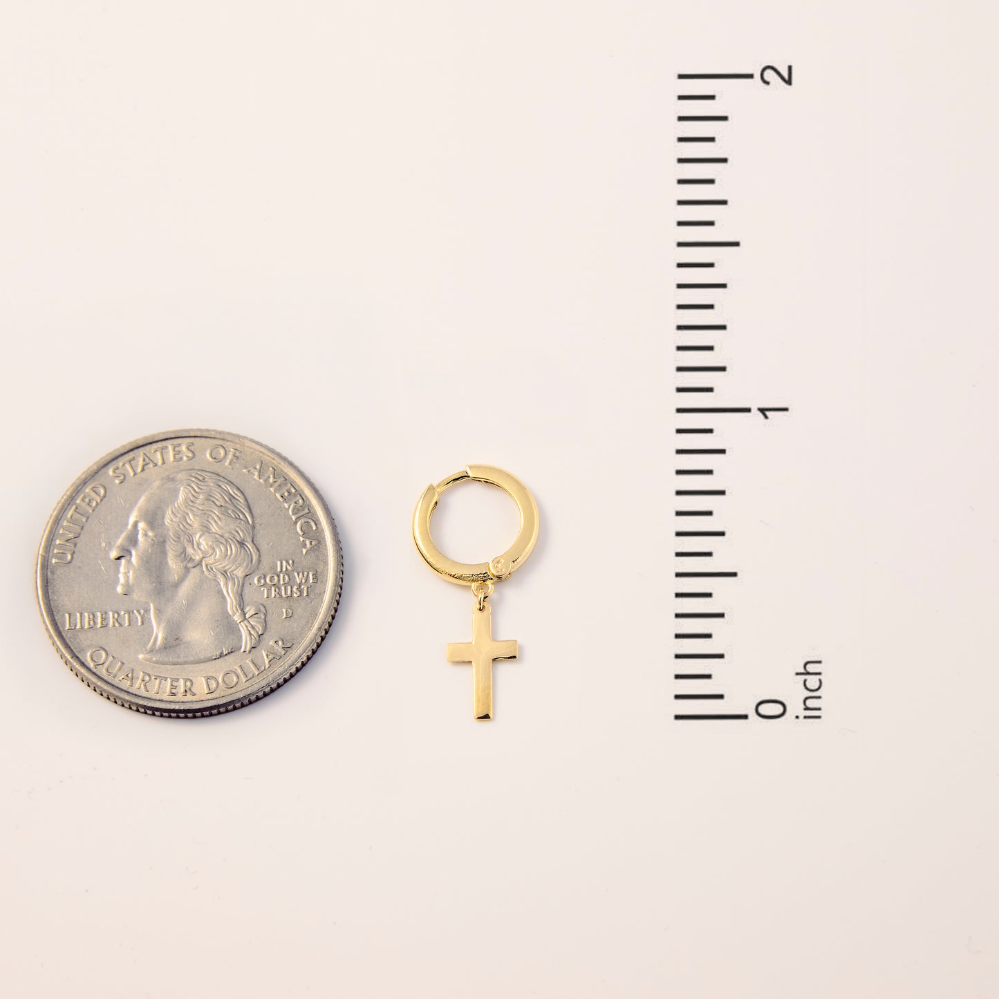 Cross Dangle and Hoop Earrings