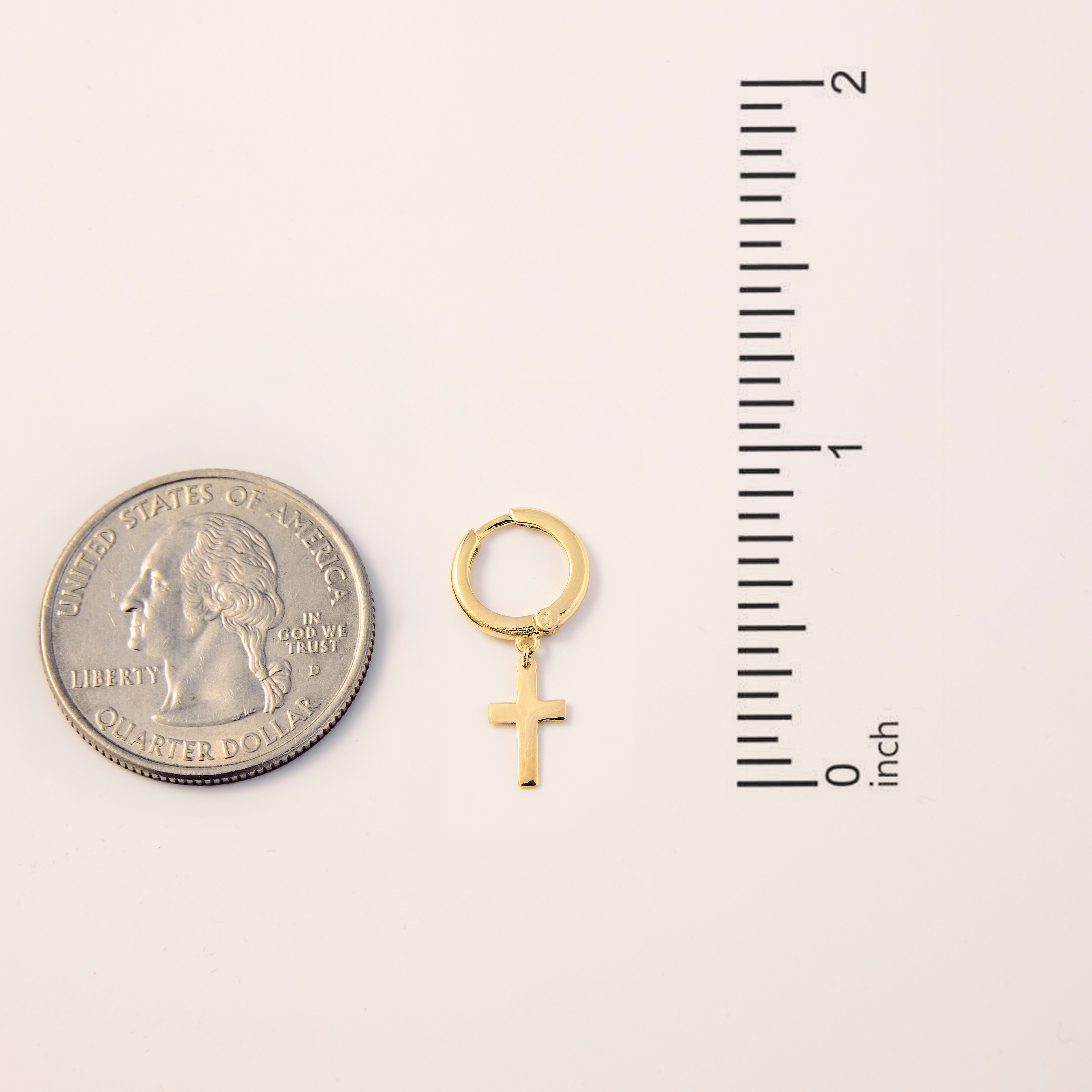 Cross Dangle and Hoop Earrings