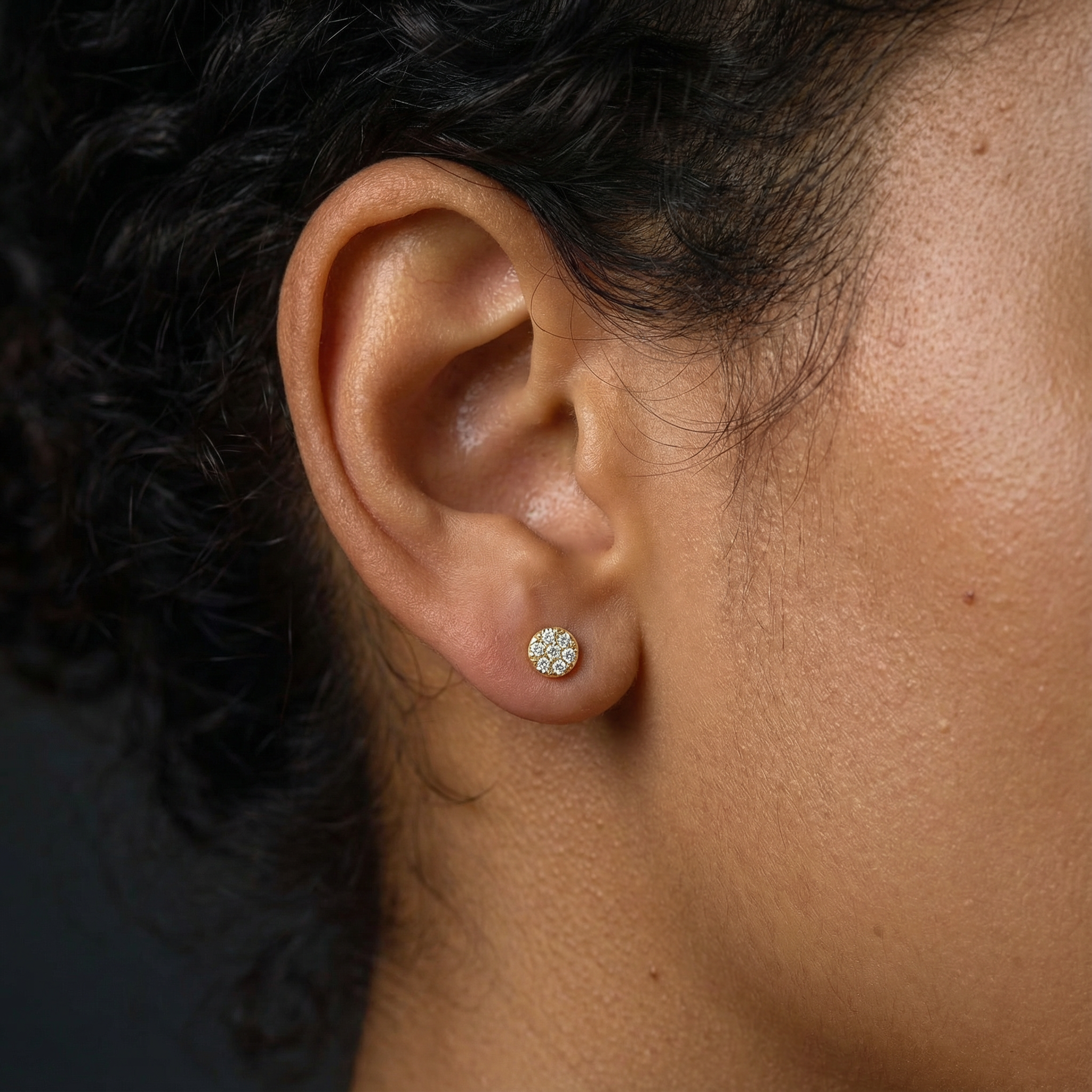 Dainty Diamond Cluster Earrings