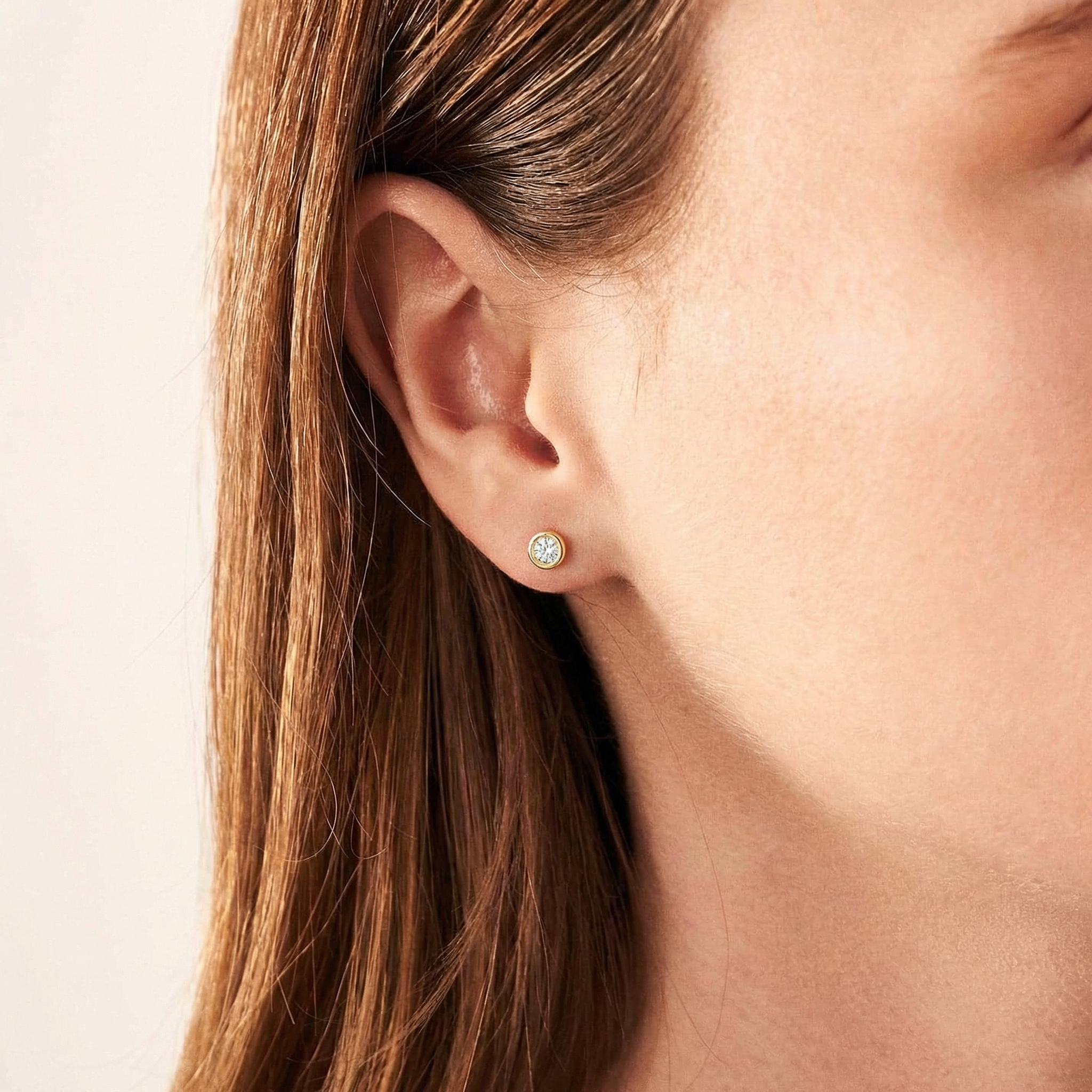 Dainty 0.20 ct Diamond Bezel-Set Earrings