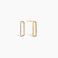 Dainty Diamond Paperclip Earrings
