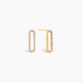 Dainty Diamond Paperclip Earrings