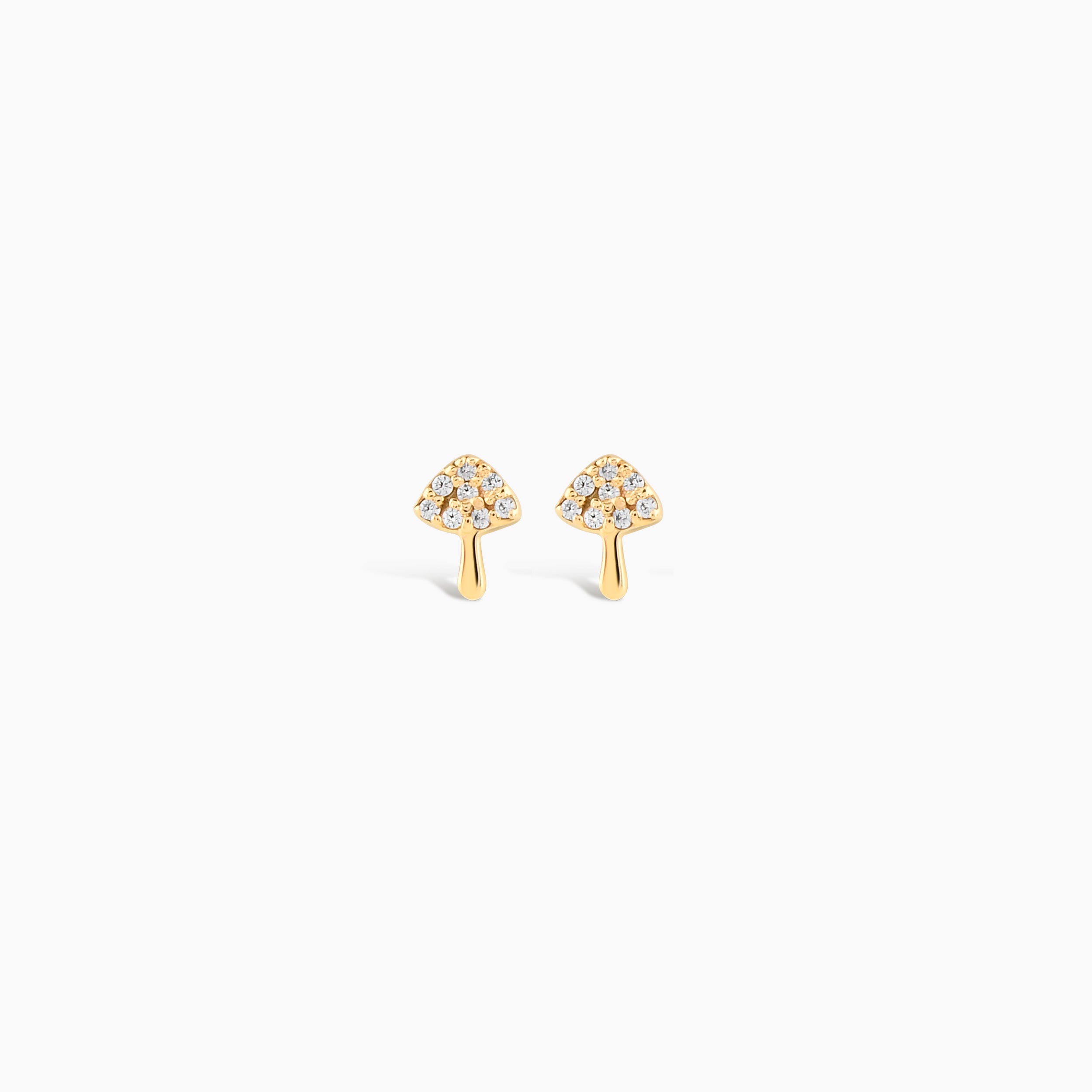 Diamond Mushroom Stud Earrings
