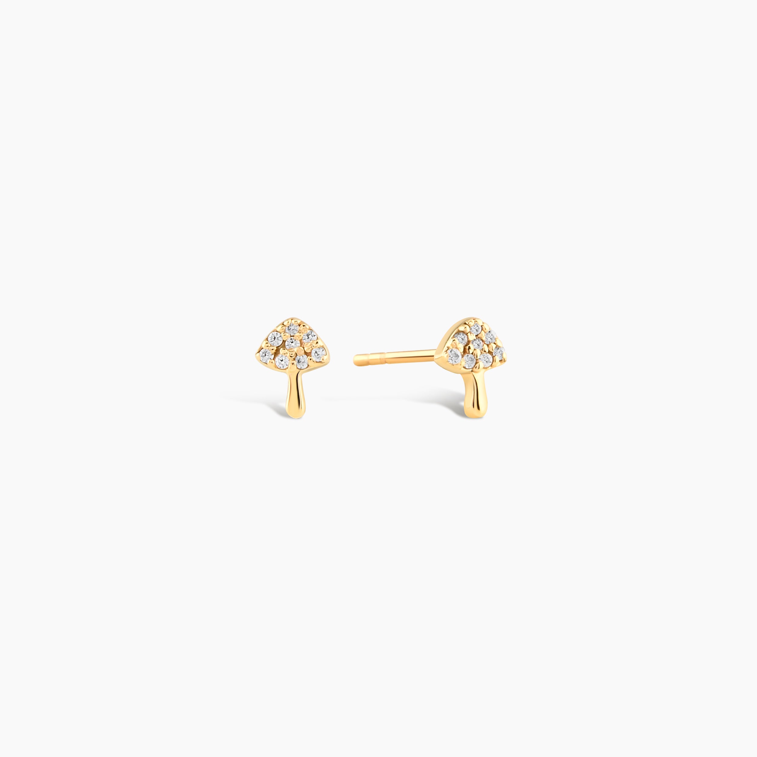 Diamond Mushroom Stud Earrings
