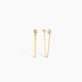 Dainty Diamond Solitaire Threader Chain Earrings