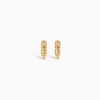 Dainty Diamond Paperclip Hoop Earrings