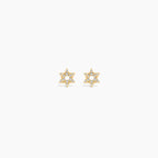 Dainty Diamond Star of David Stud Earrings