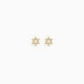 Dainty Diamond Star of David Stud Earrings