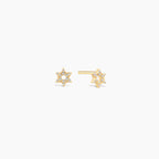 Dainty Diamond Star of David Stud Earrings