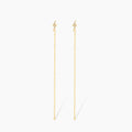 Diamond Lightning Bolt Threader Earrings