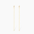 Diamond Lightning Bolt Threader Earrings