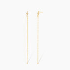 Diamond Lightning Bolt Threader Earrings