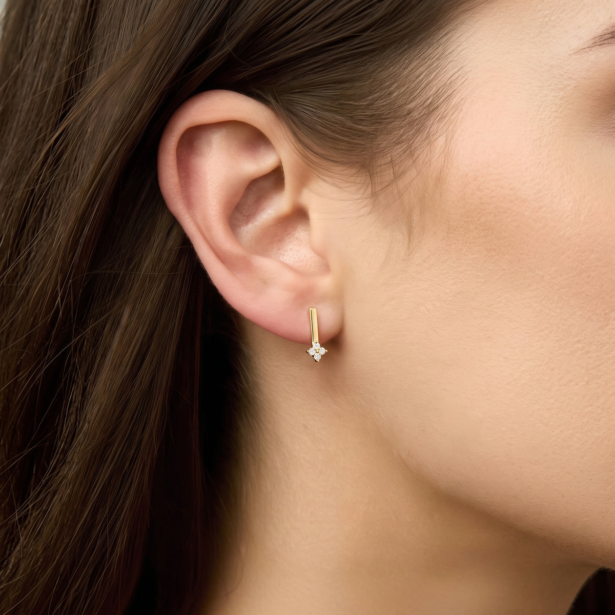 Diamond Star Drop Earrings