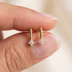 Diamond Star Drop Earrings