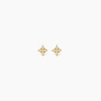 Dainty Diamond Pave Four Point Star Earrings