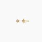 Dainty Diamond Pave Four Point Star Earrings