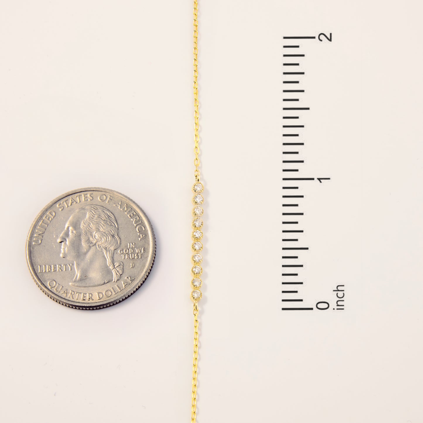 Bezel-Set Diamond Bar Bracelet