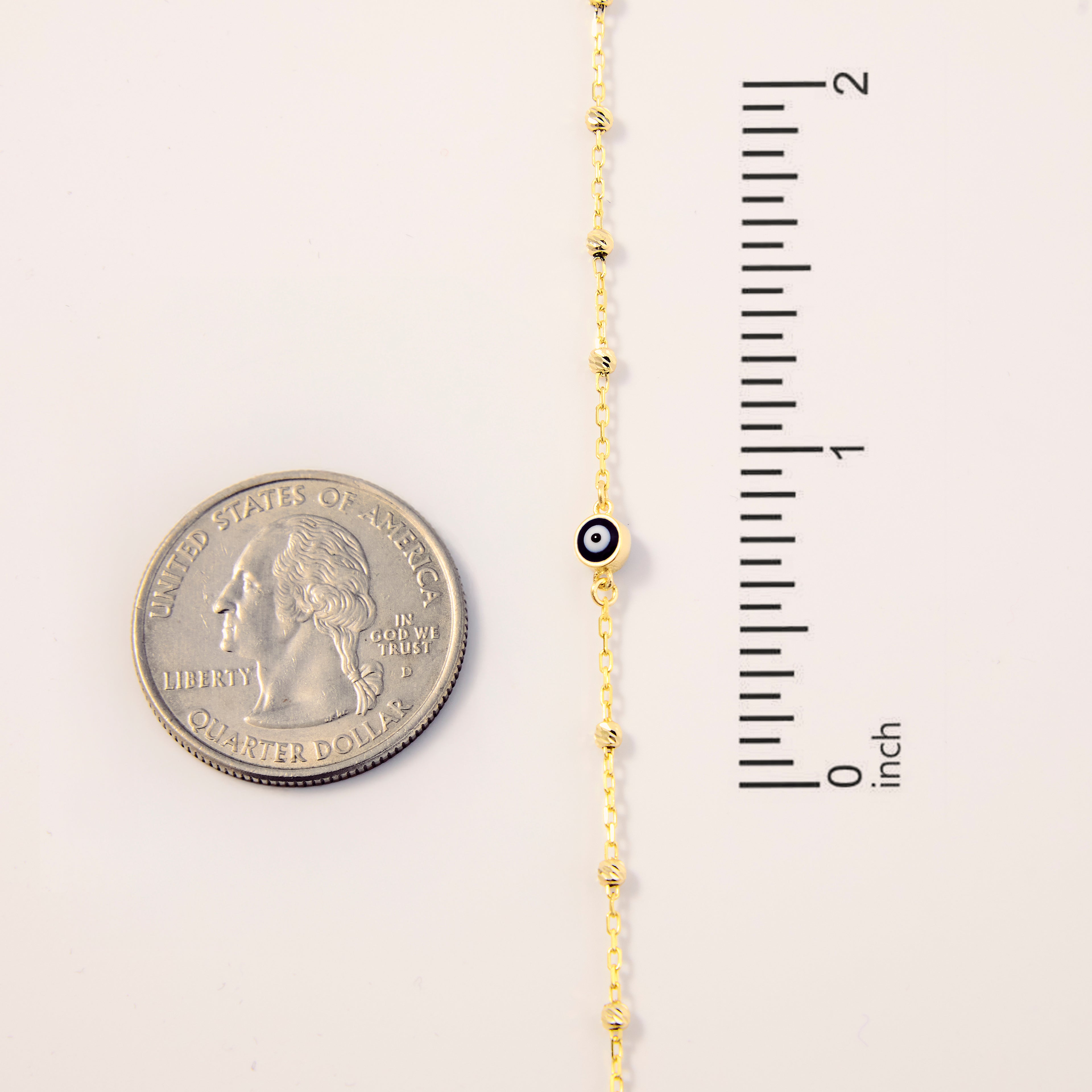 Bead Chain Evil Eye Bracelet