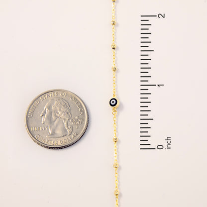 Bead Chain Evil Eye Bracelet