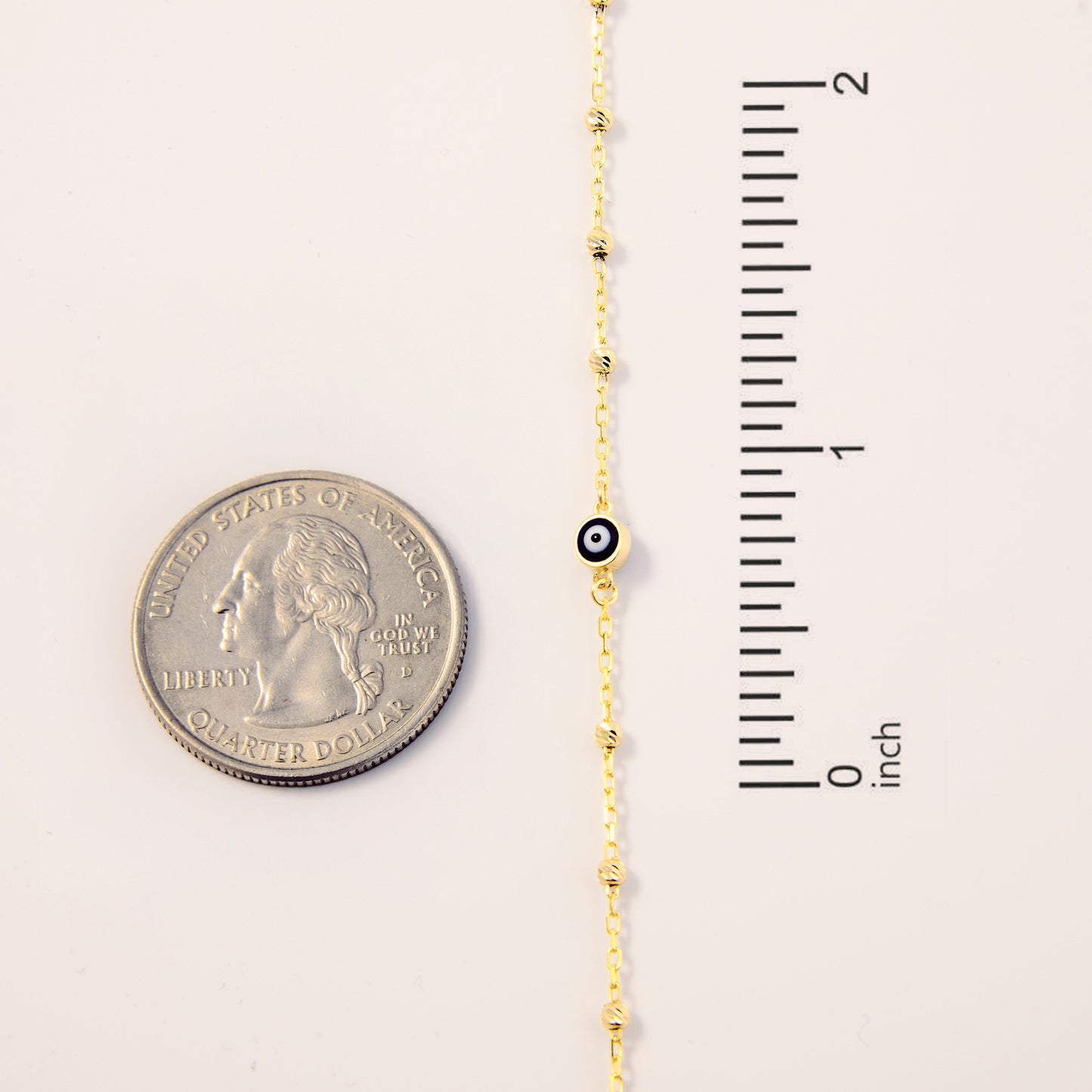 Bead Chain Evil Eye Bracelet