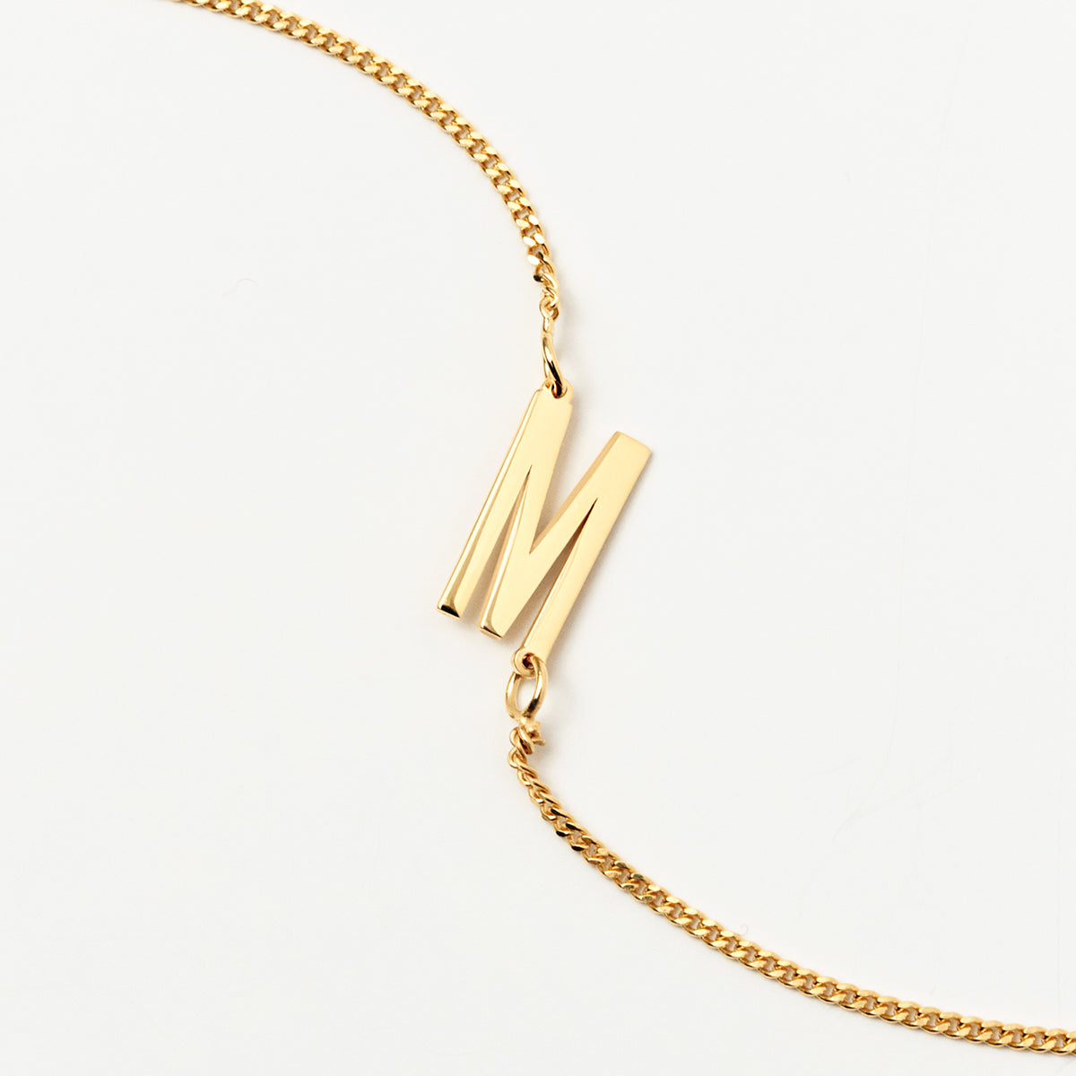 Gelin Cuban Chain Personalized Letter Bracelet in 18K Gold Vermeil