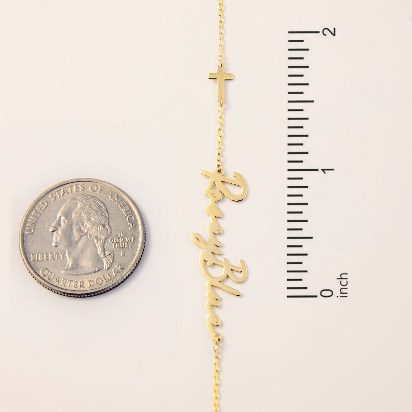 Custom Cross Name Bracelet