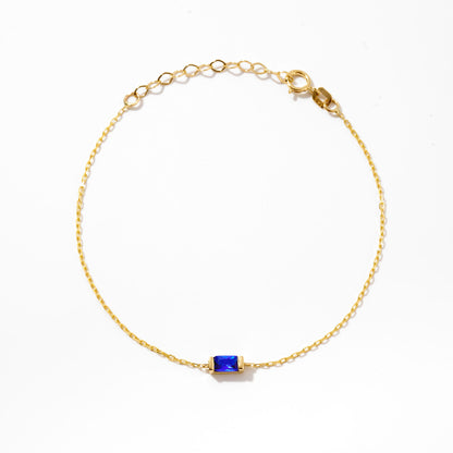 Baguette Birthstone Bracelet in 14K Solid Gold