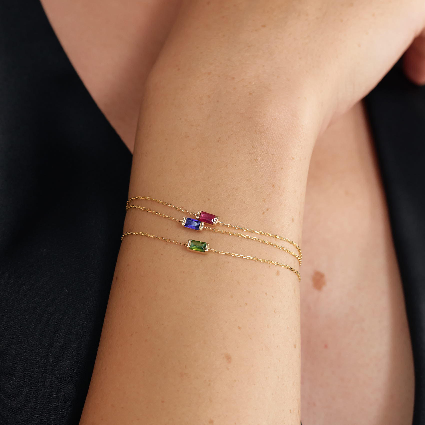 Baguette Birthstone Bracelet