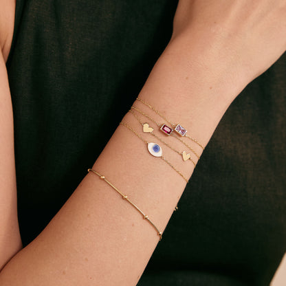 Enamel Evil Eye Bracelet in 14K Solid Gold